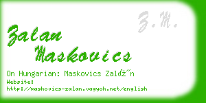 zalan maskovics business card
